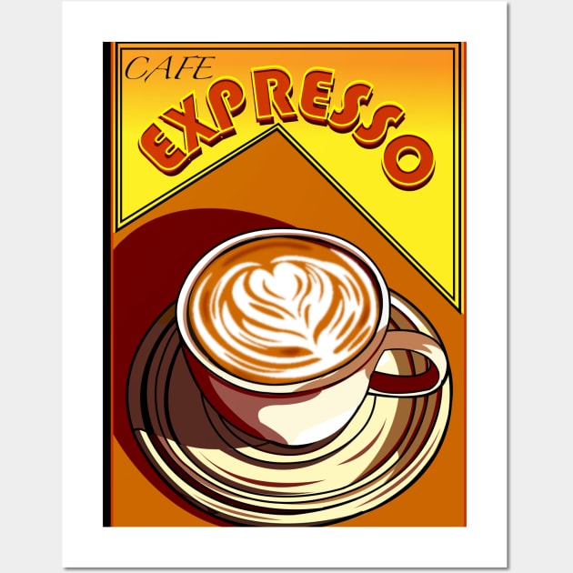 CAFE COFFEE EXPRESSO CAPPUCINO Wall Art by Larry Butterworth